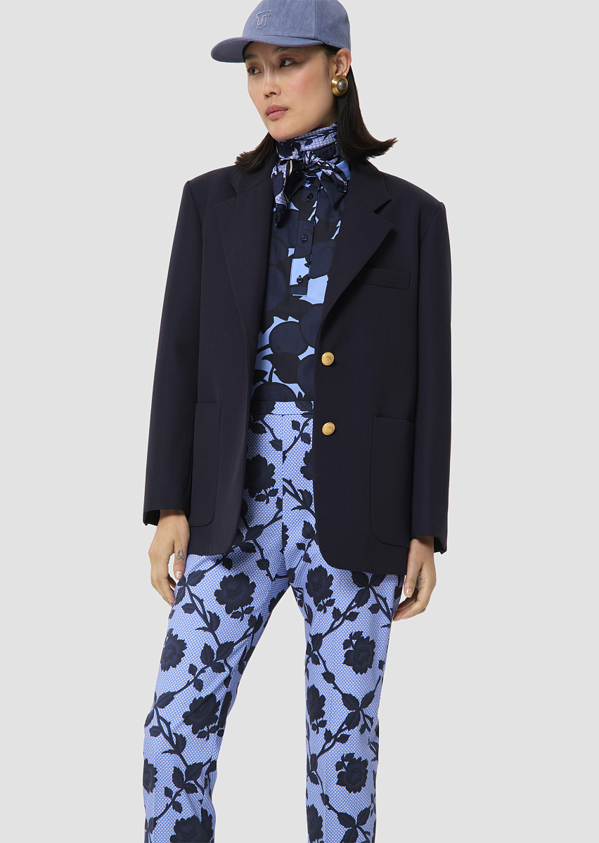 Valentin жакет темно-синего цвета из костюмной шерсти