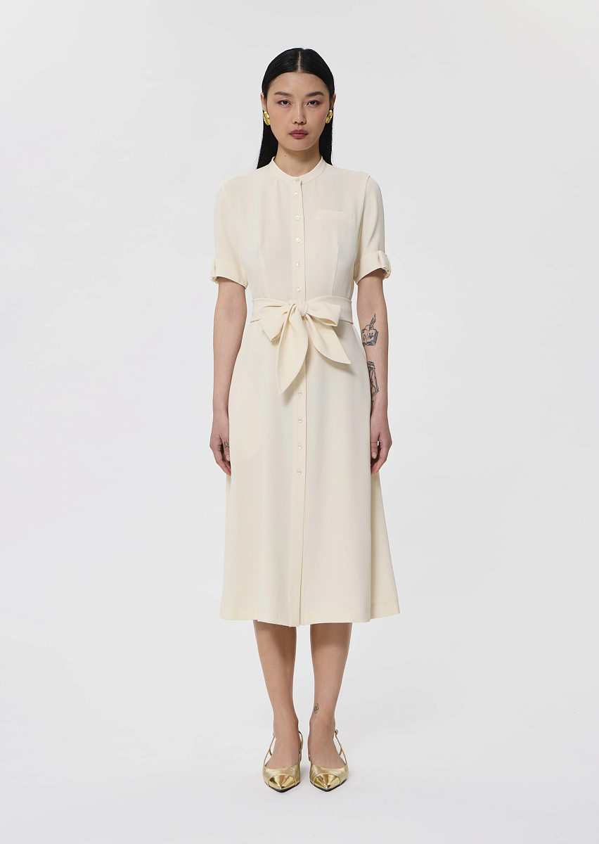 Ricochet платье цвета экрю из струящегося крепа