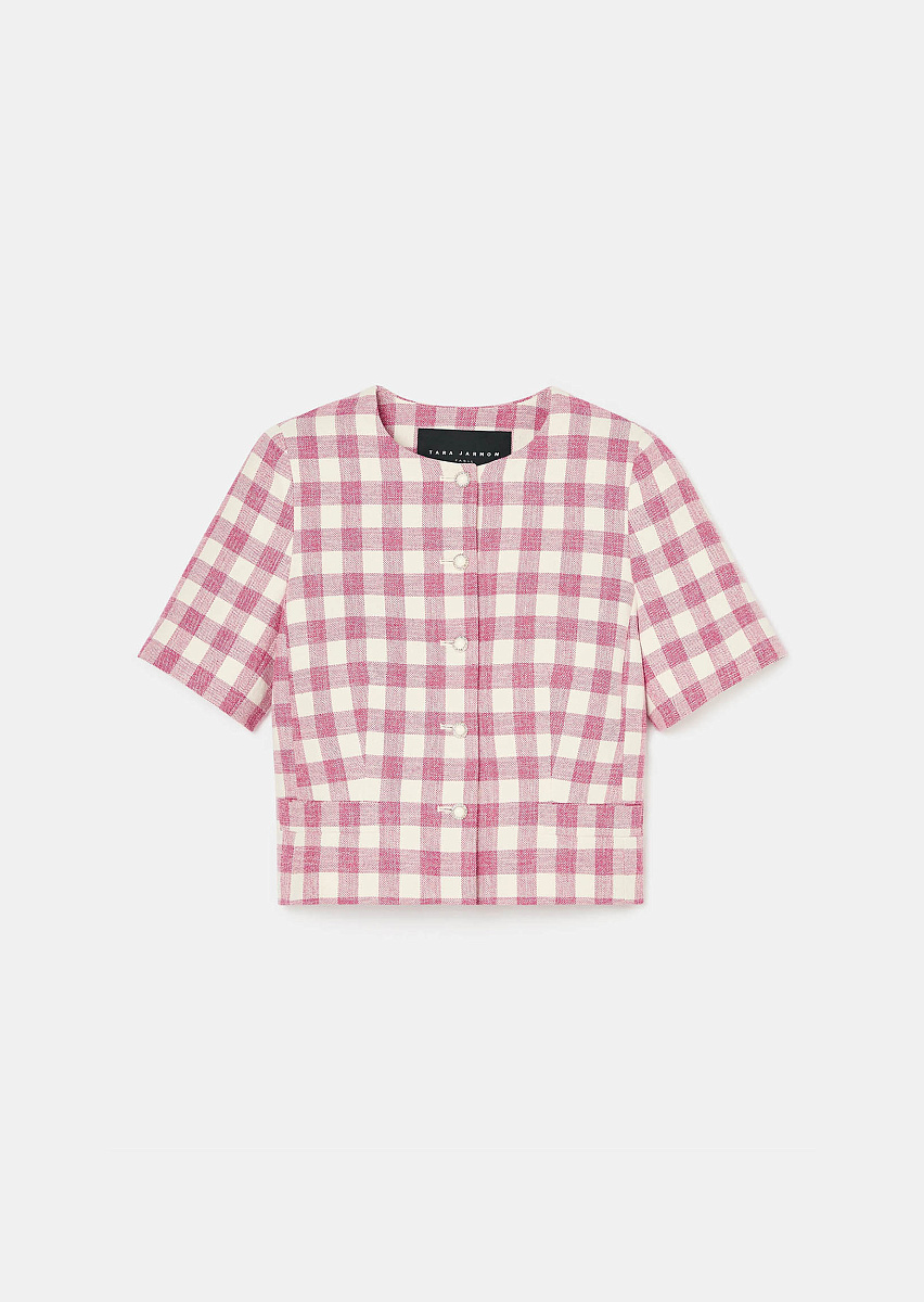 Розовый жакет Vanita в клетку виши