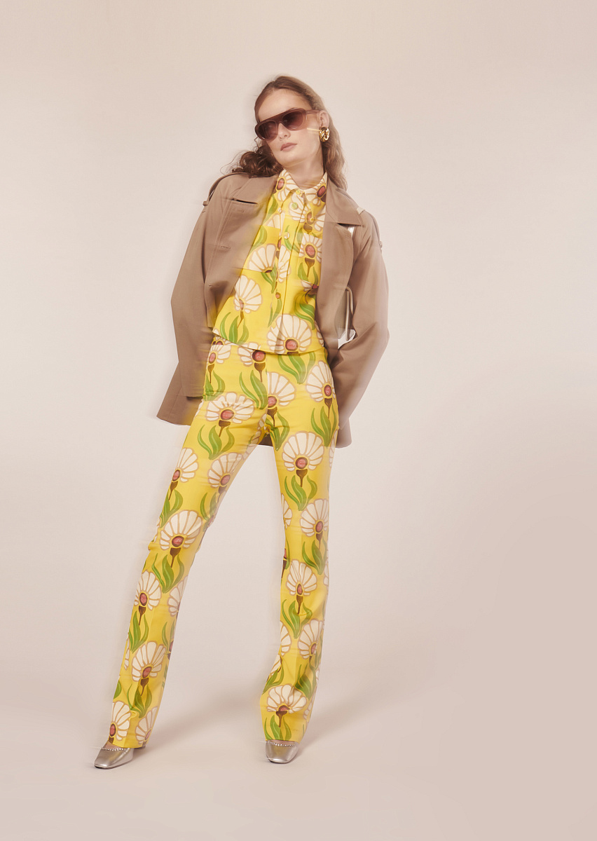 Paivan желтые брюки с цветочным принтом