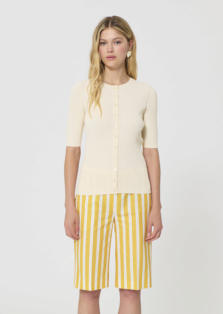 Gipsy кардиган в рубчик в цвете экрю