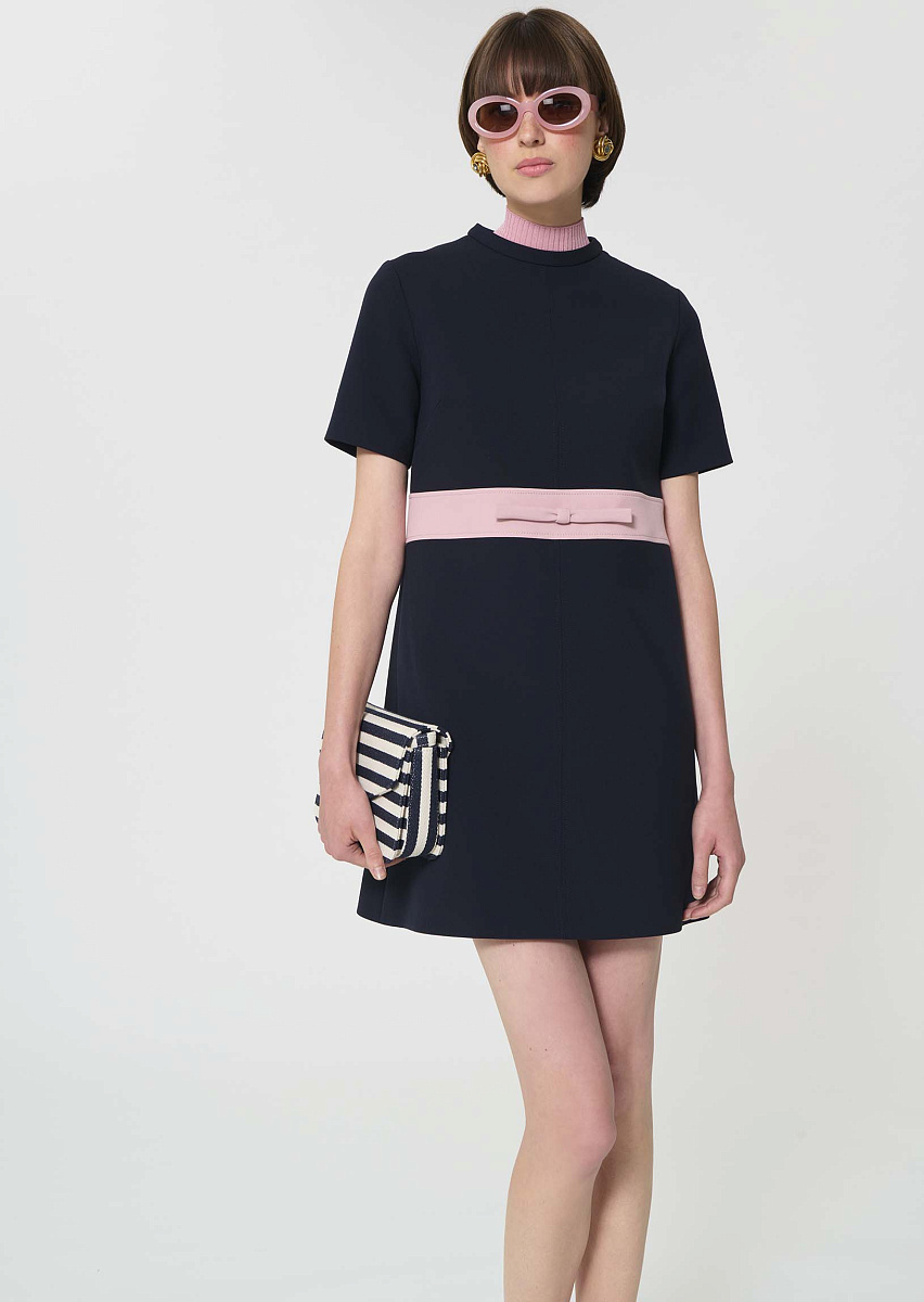 Royce темно-синее платье из двойной ткани