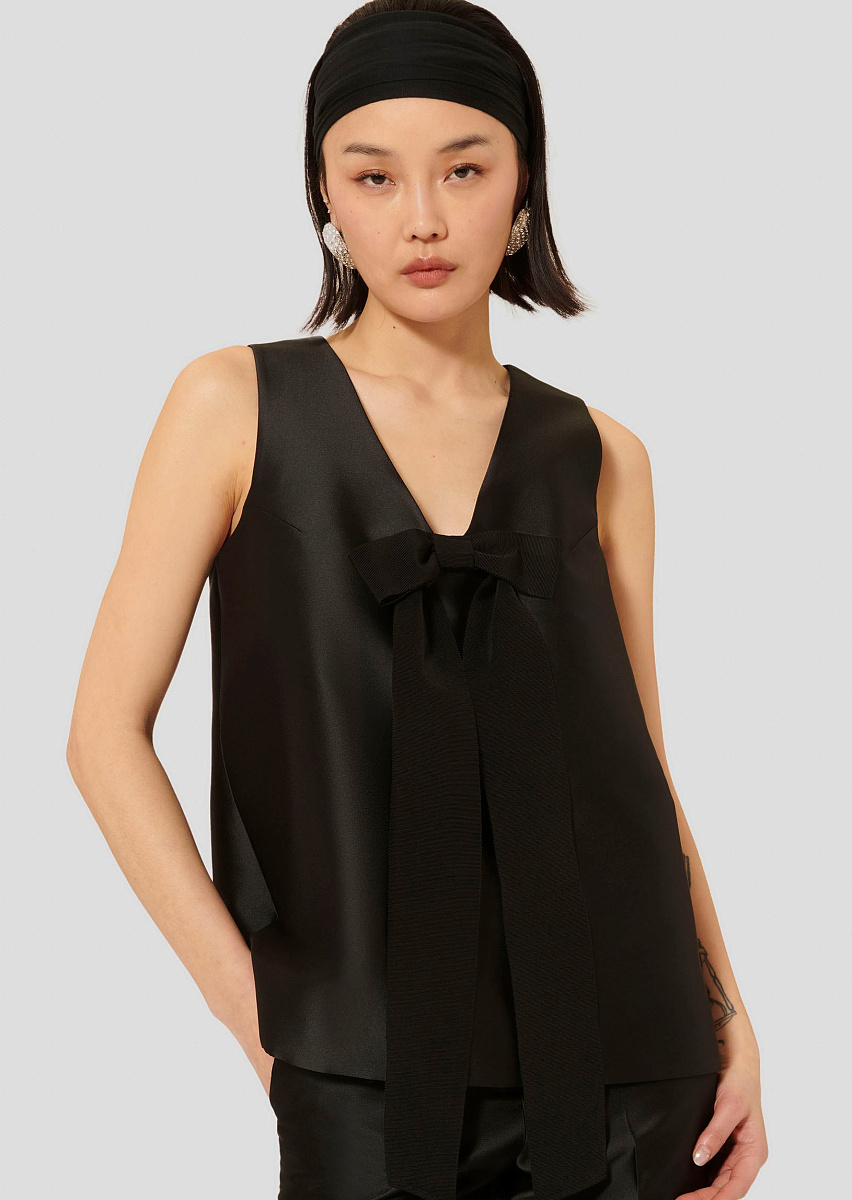 Topaze атласный черный топ