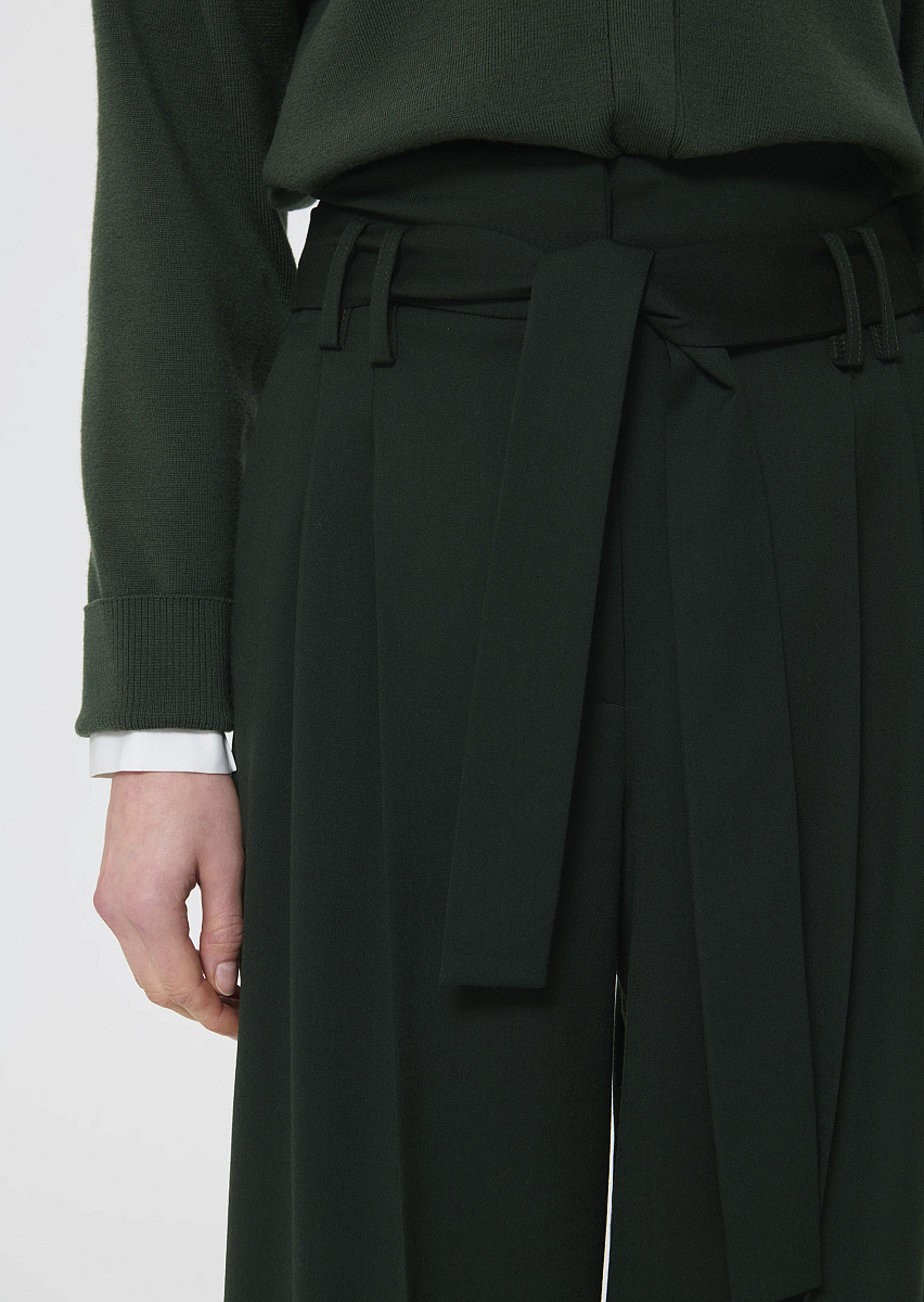 Pia темно-зеленые брюки из смесовой шерсти