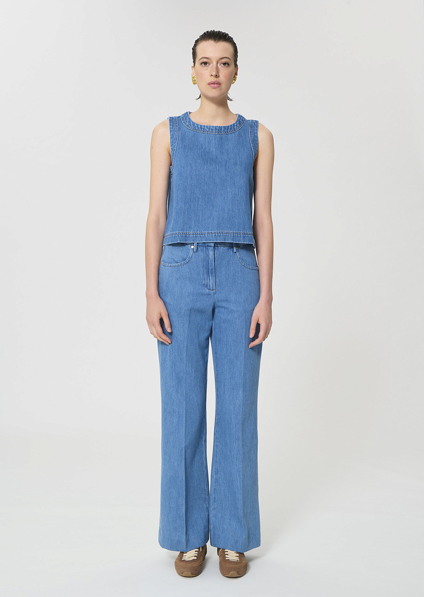 Tipi топ из голубого денима с выбеленным эффектом