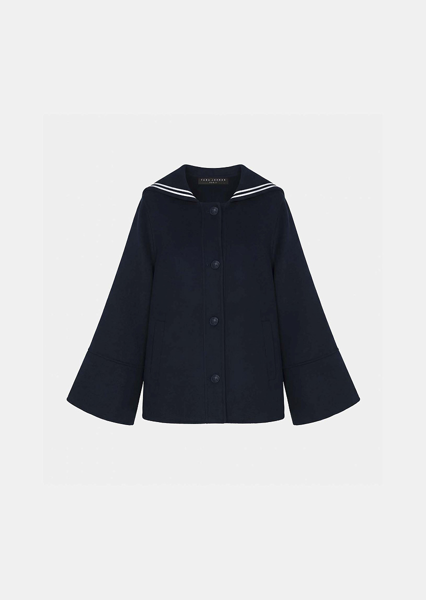 Melody полупальто темно-синего цвета из двусторонней шерсти Melody полупальто темно-синего цвета из двусторонней шерсти