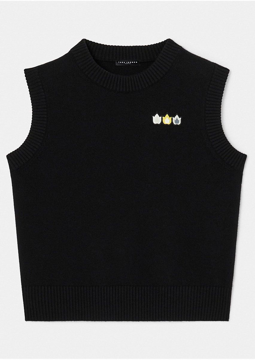 Черный джемпер Pimprenelle из шерсти и хлопка