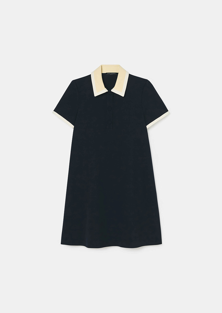 Темно-синее платье Ritournelle из двойной ткани