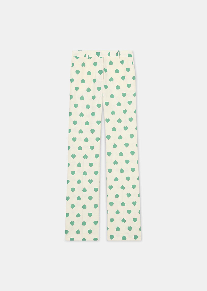 Брюки Poupee с принтом в виде зеленых сердец