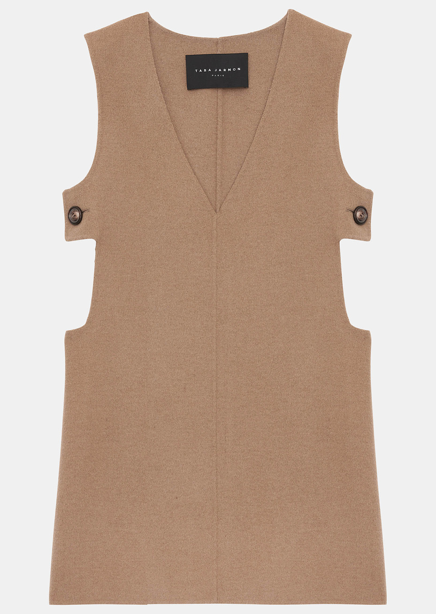 Roma бежевое платье из двусторонней шерсти