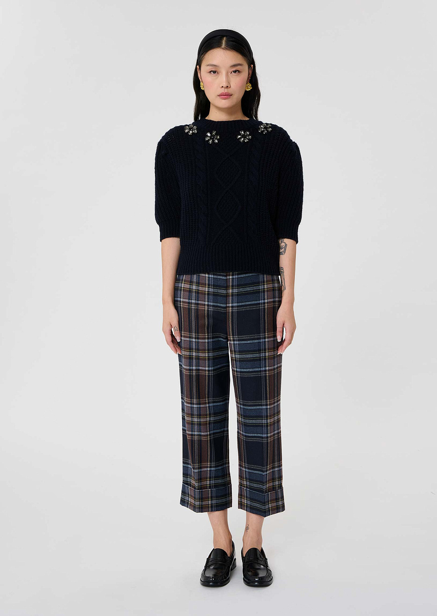 Темно-синий свитер Psyche из шерсти мериноса Темно-синий свитер Psyche из шерсти мериноса