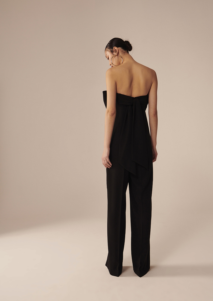 Черный комбинезон Cœur из крепа Черный комбинезон Cœur из крепа