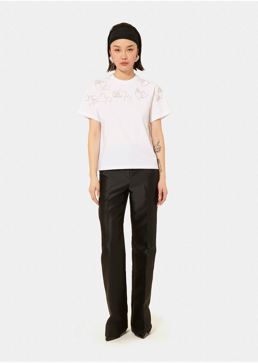 Белая футболка Taramour из джерси с вышивкой Белая футболка Taramour из джерси с вышивкой