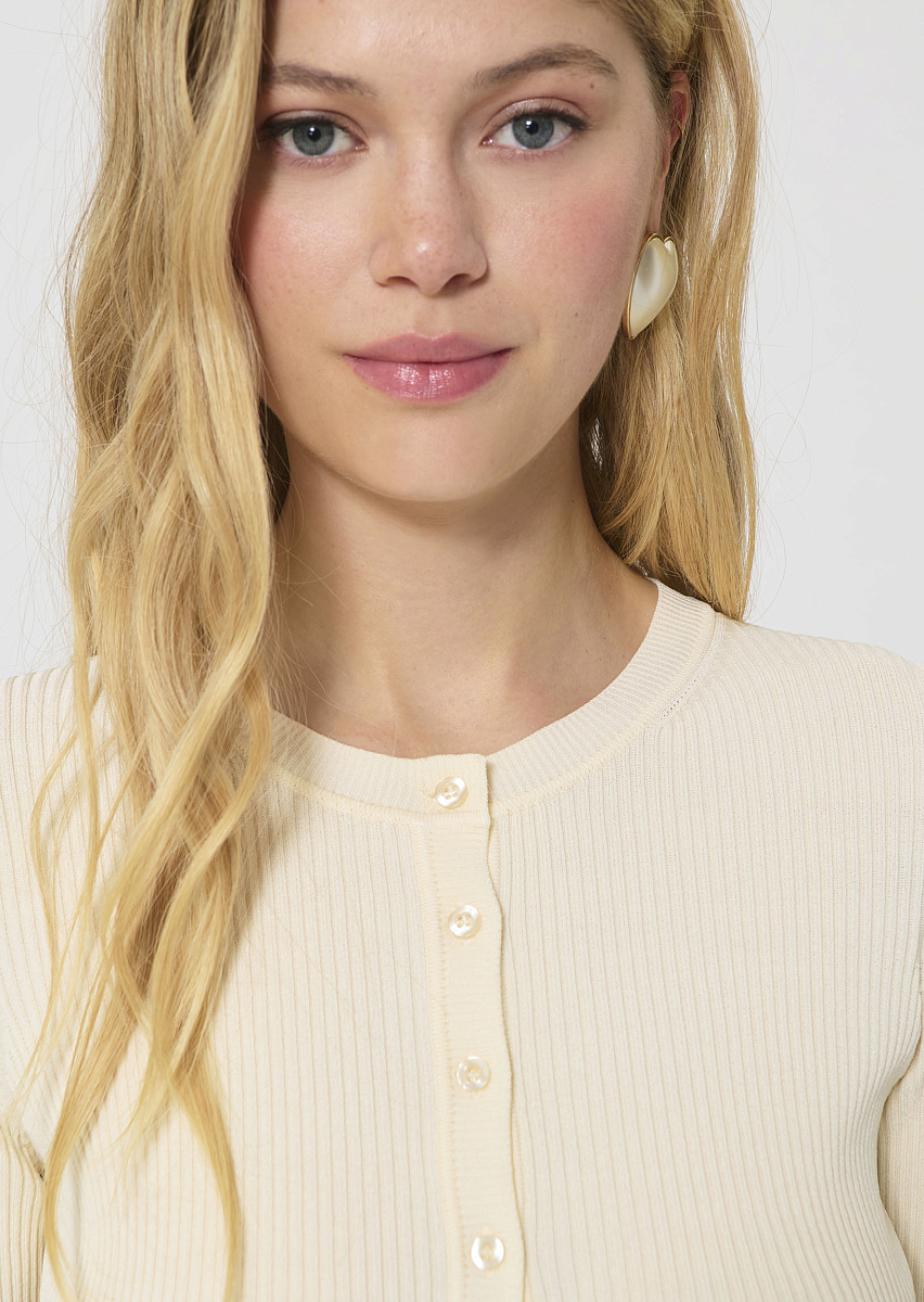Gipsy кардиган в рубчик в цвете экрю