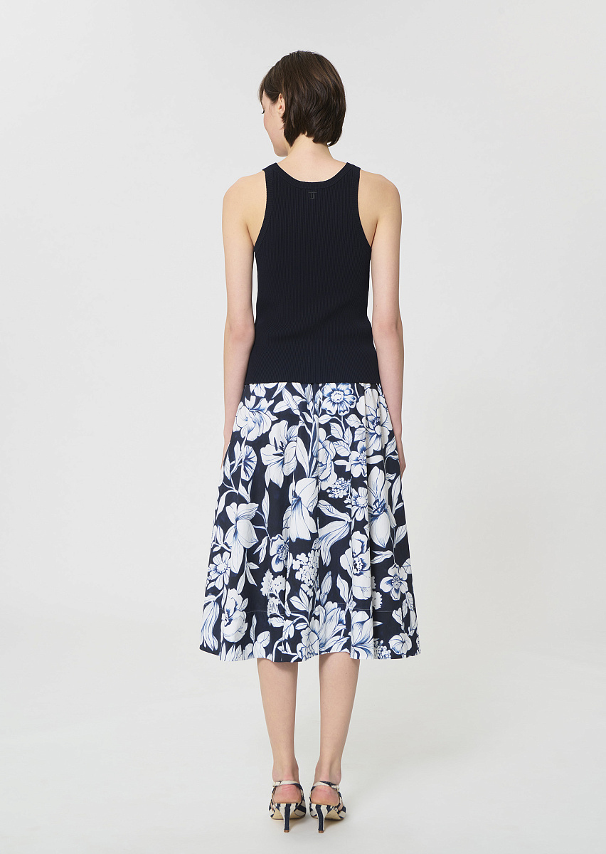 Trish темно-синий топ из трикотажа в рубчик Trish темно-синий топ из трикотажа в рубчик