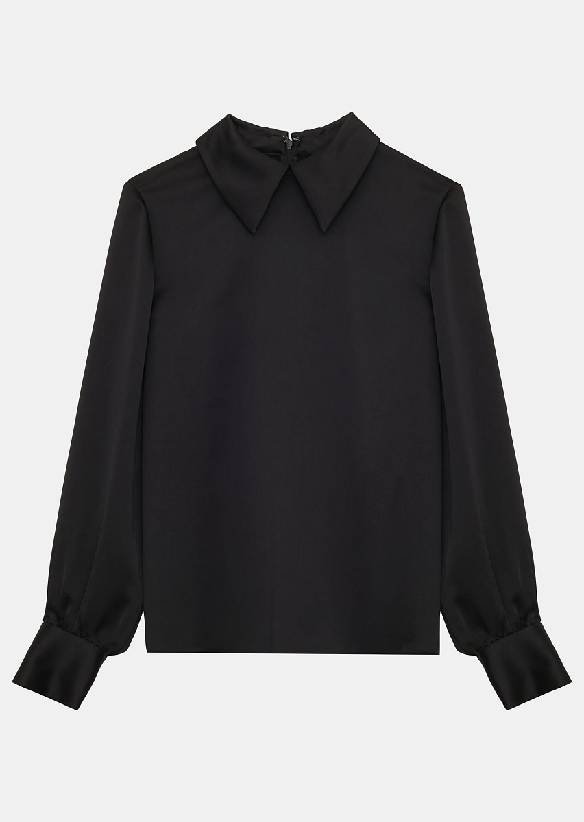 Tianna черная блуза из струящегося атласа