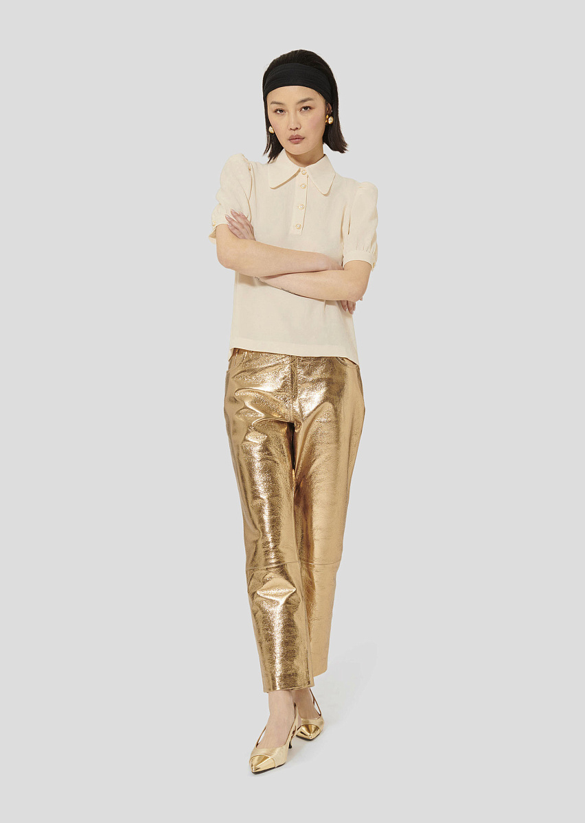 Tonino топ из крепа в цвете экрю