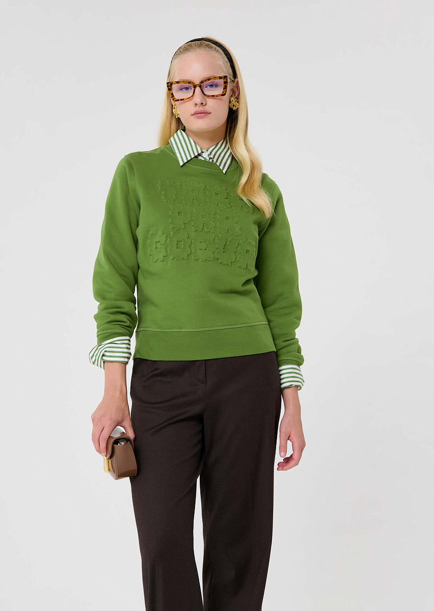 Зеленый свитер Presto из хлопка Зеленый свитер Presto из хлопка