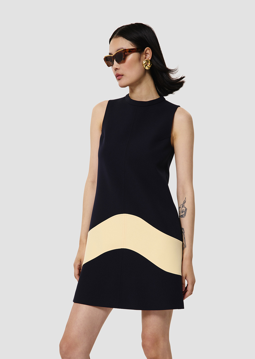 Темно-синее платье Regata с деталями цвета ванили