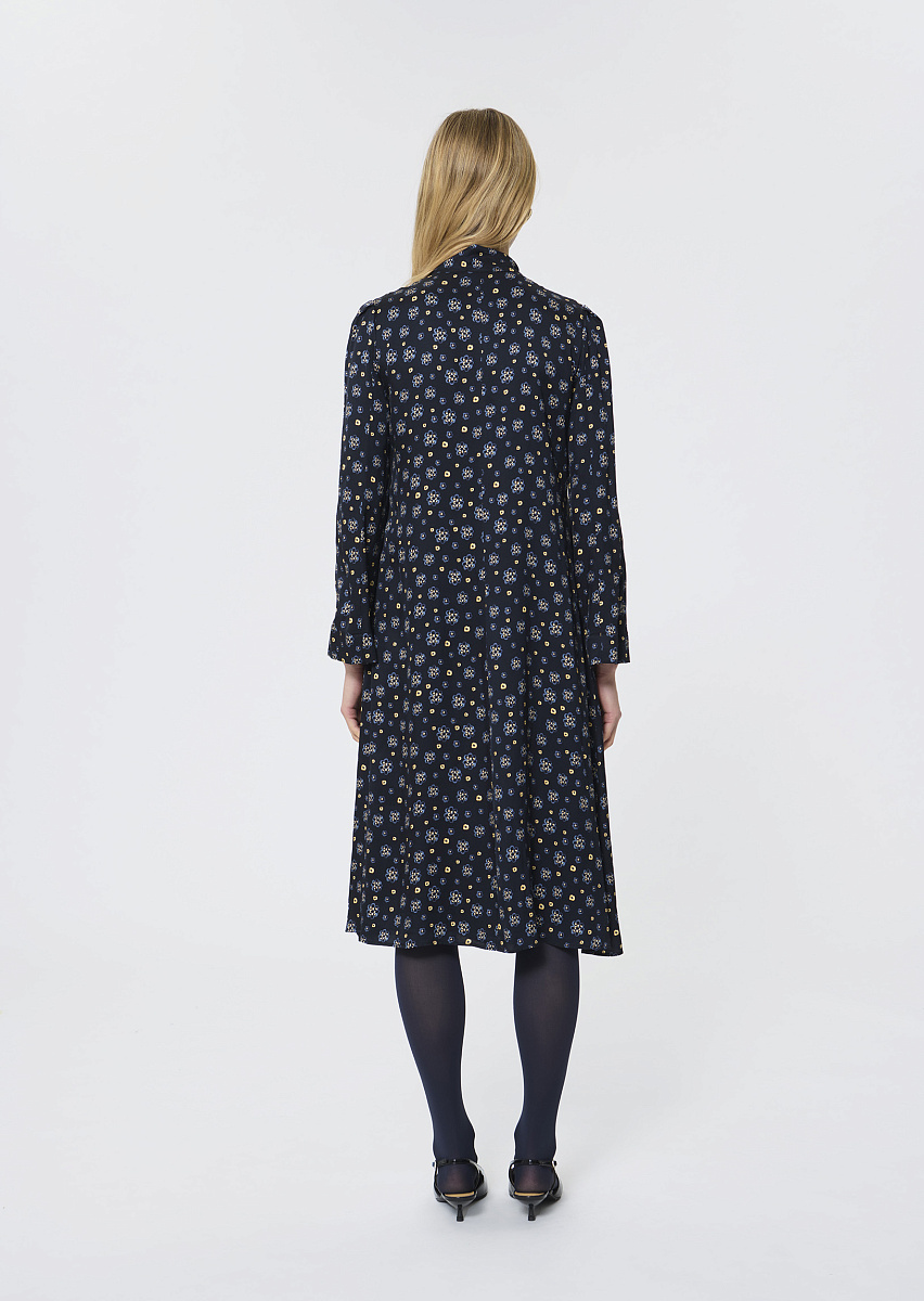Rufus темно-синее платье с цветочным принтом