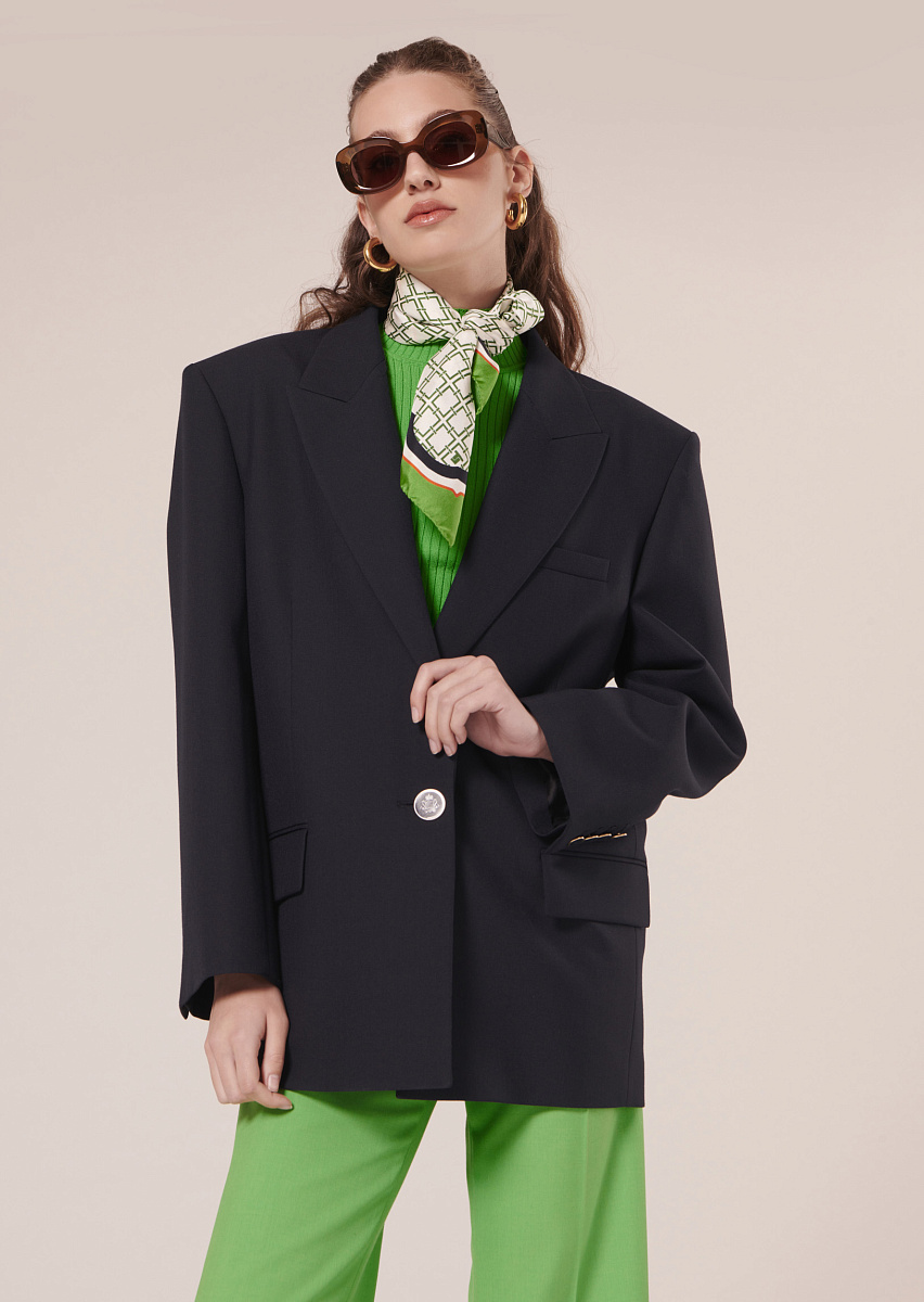 Vancouveur темно-синий костюмный жакет из холодной шерсти Vancouveur темно-синий костюмный жакет из холодной шерсти