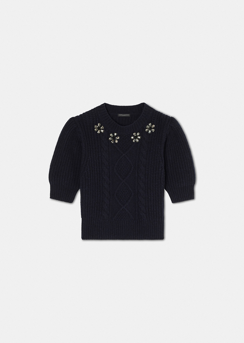 Темно-синий свитер Psyche из шерсти мериноса Темно-синий свитер Psyche из шерсти мериноса