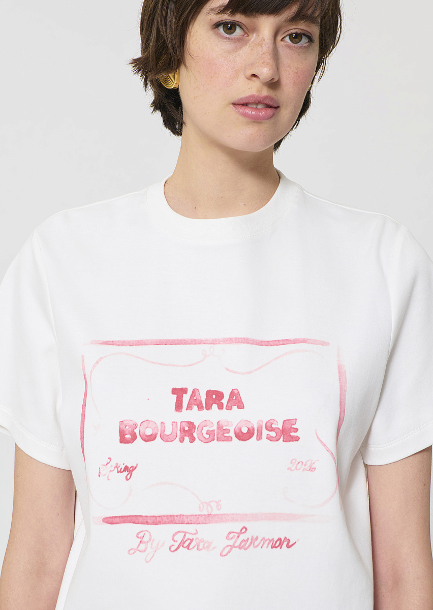 Tarabow белая футболка из хлопка с принтом