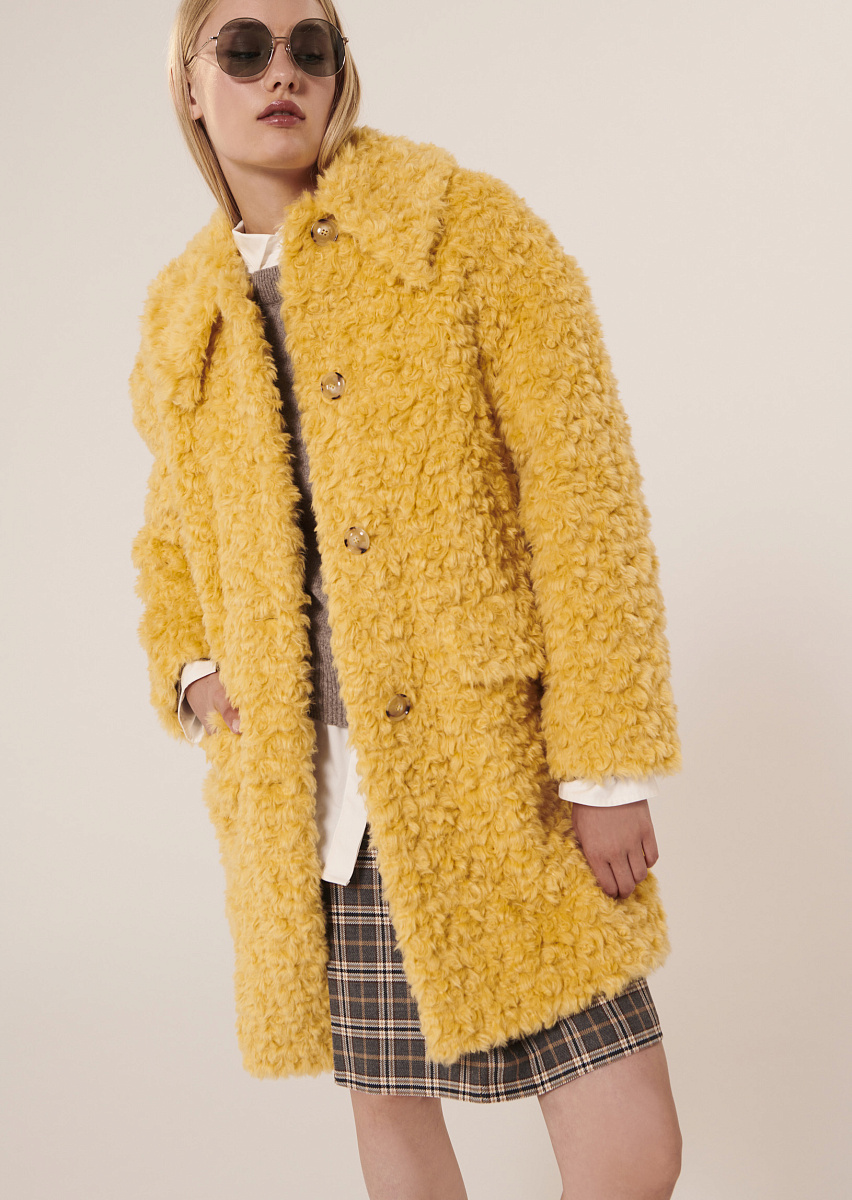 Mael желтое пальто из искусственного меха Mael желтое пальто из искусственного меха