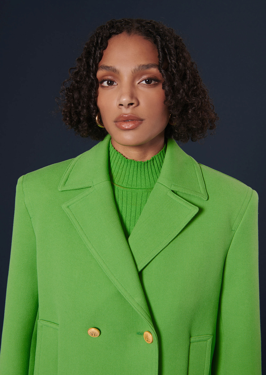 Marcello зеленое пальто из двойной хлопчатобумажной ткани