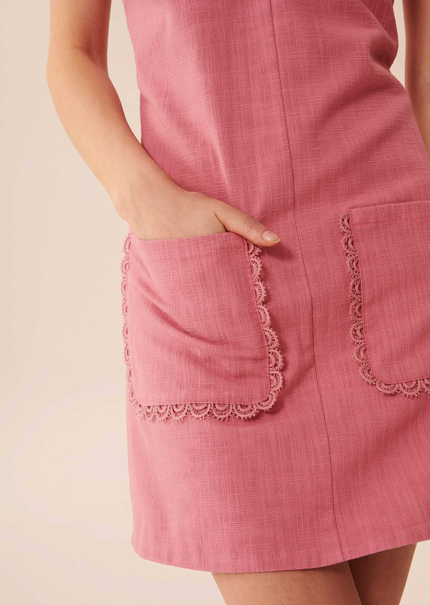 Розовое платье Rala из плотного хлопка