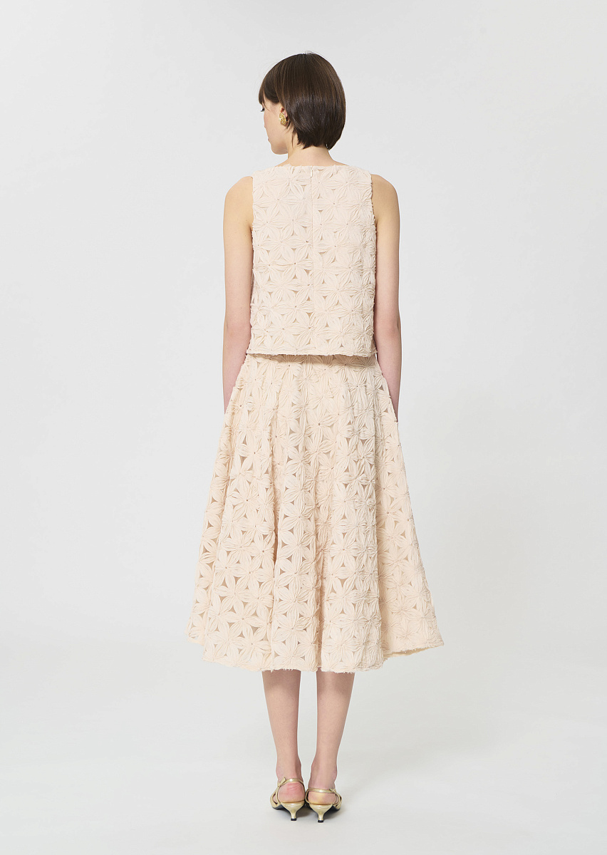 Jackie бежевая юбка с рельефным цветочным узором Jackie бежевая юбка с рельефным цветочным узором