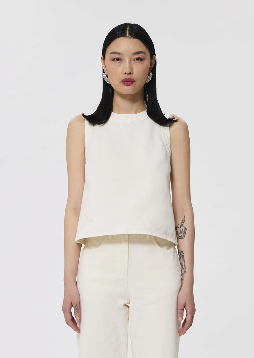 Tokono белый топ из денима