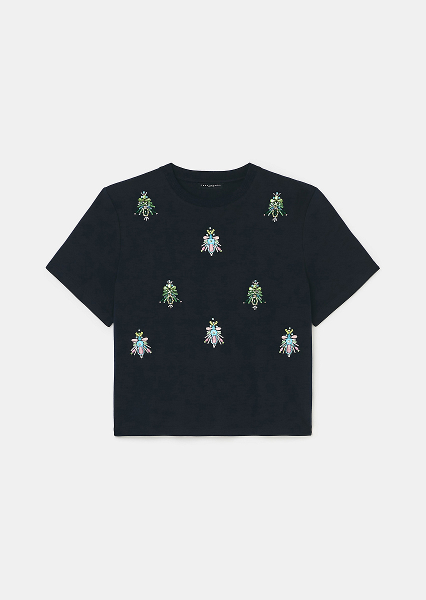 Tarabee темно-синяя футболка из джерси с вышивкой