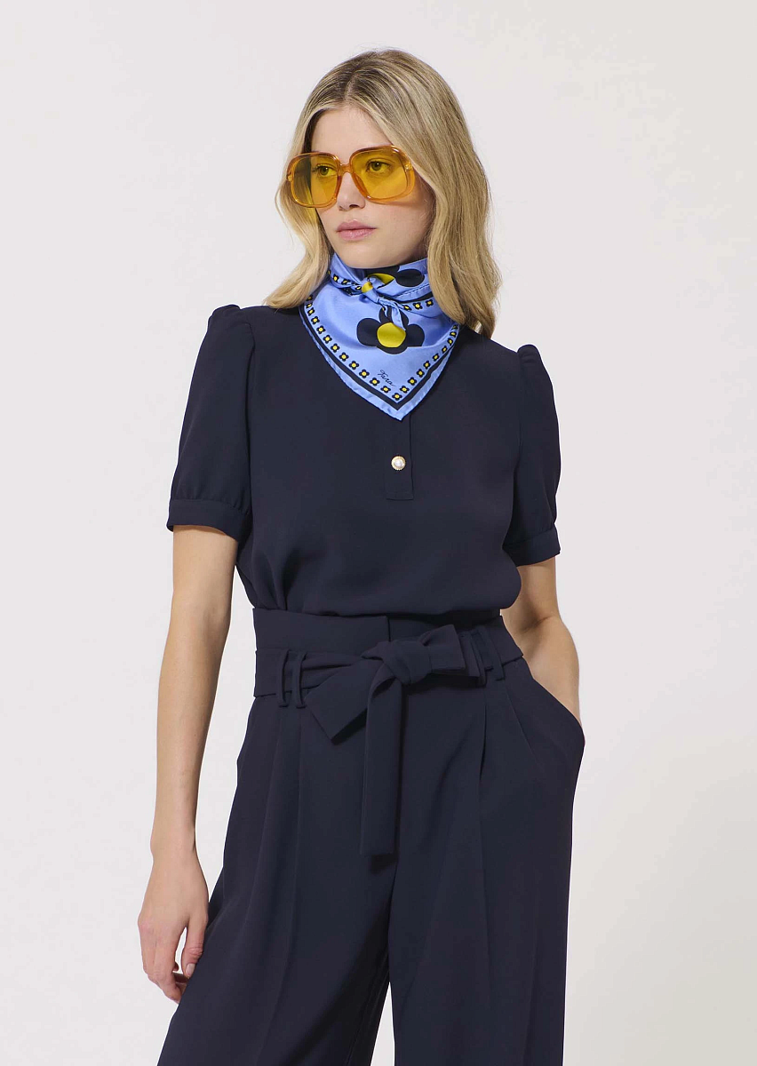 Eve небесно-голубой платок из шелка с принтом Eve небесно-голубой платок из шелка с принтом