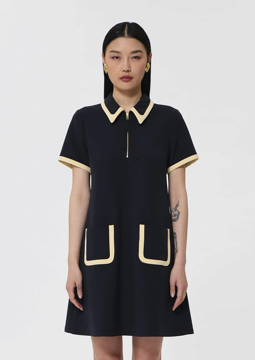 Rubina темно-синее платье из двойной ткани