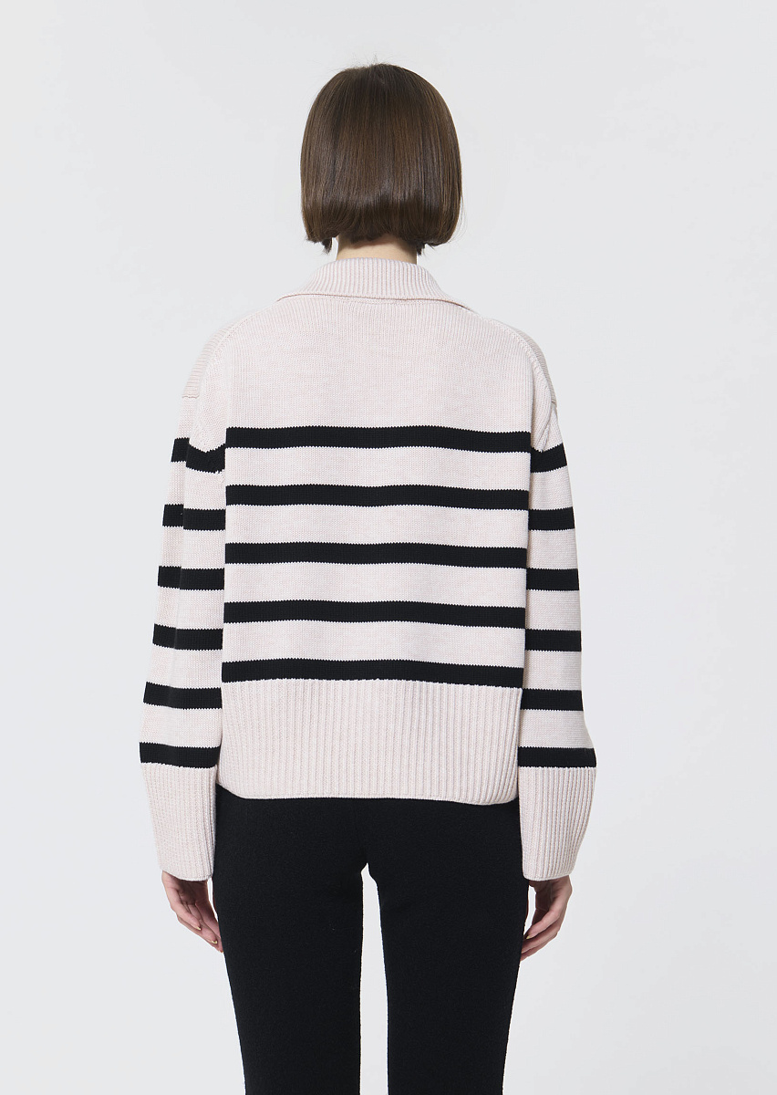 Paola джемпер цвета экрю в черную полоску