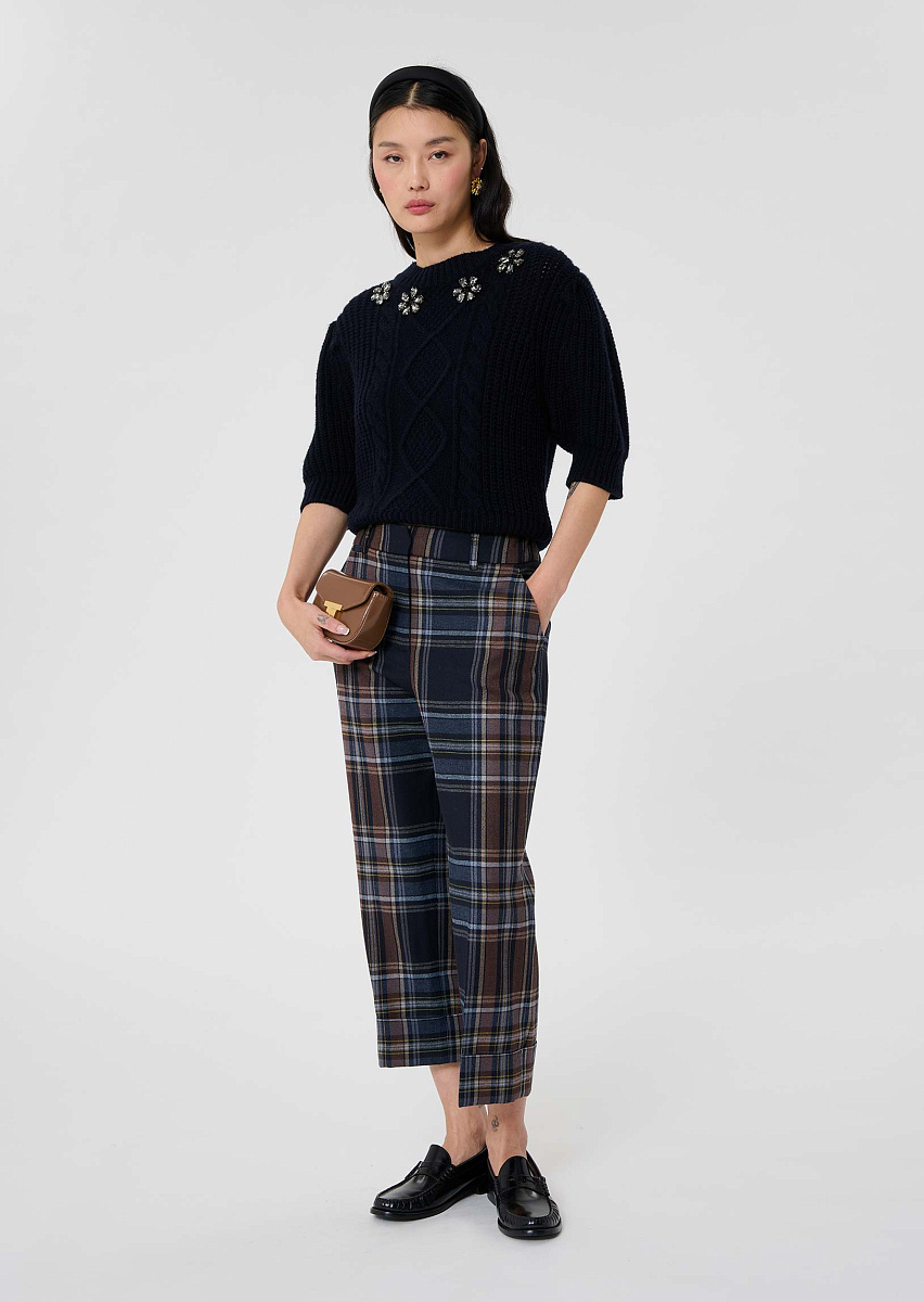 Темно-синий свитер Psyche из шерсти мериноса Темно-синий свитер Psyche из шерсти мериноса