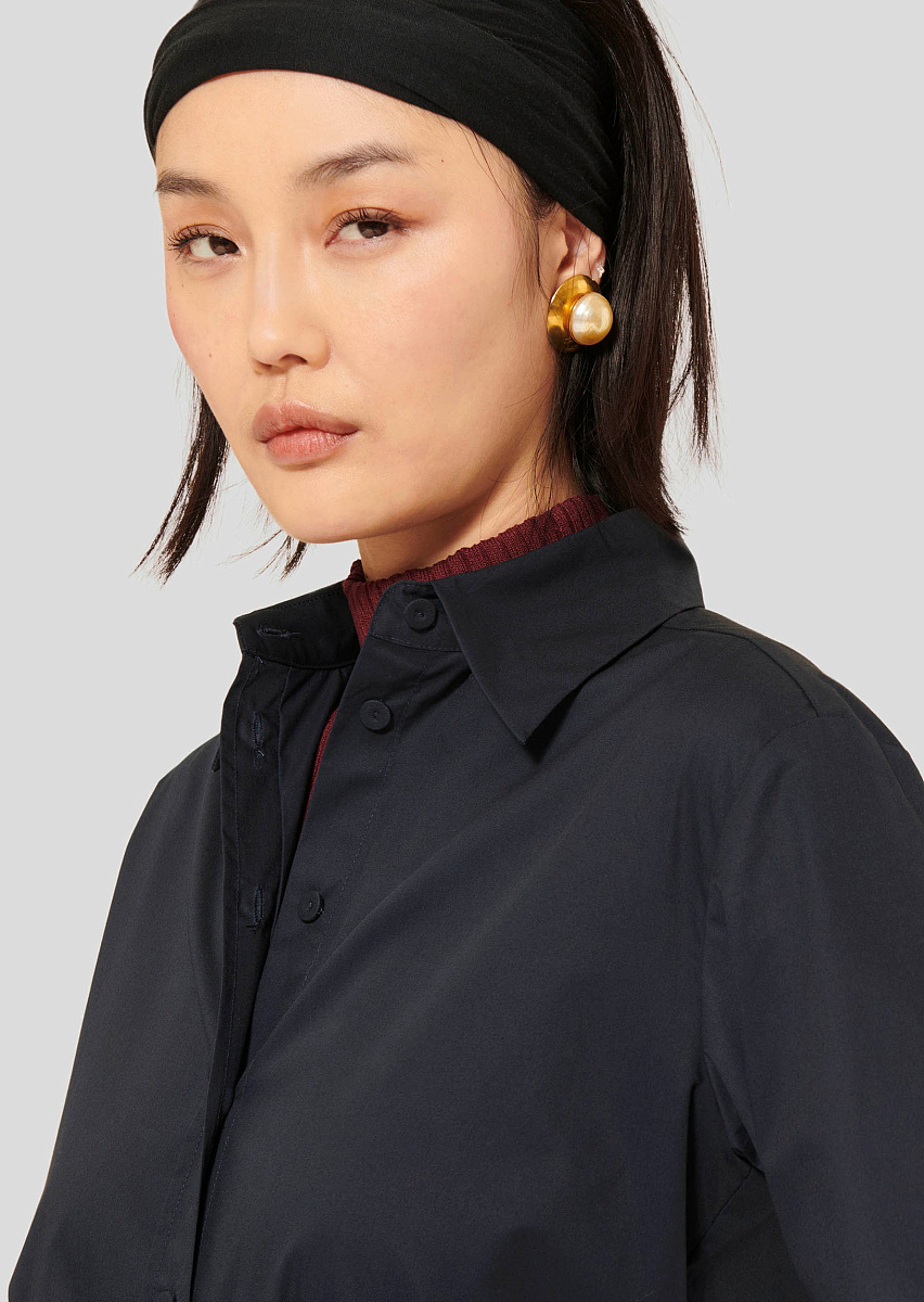 Clarisse темно-синяя блуза из поплина