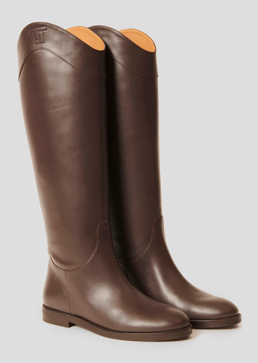 Kayleigh сапоги из кожи в коричневом цвете
