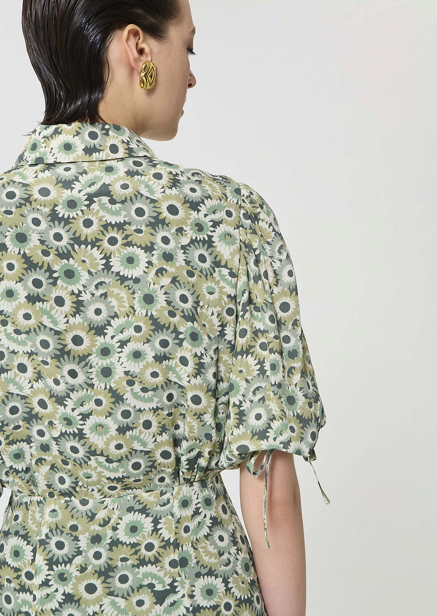 Rachel зеленое платье с цветочным принтом