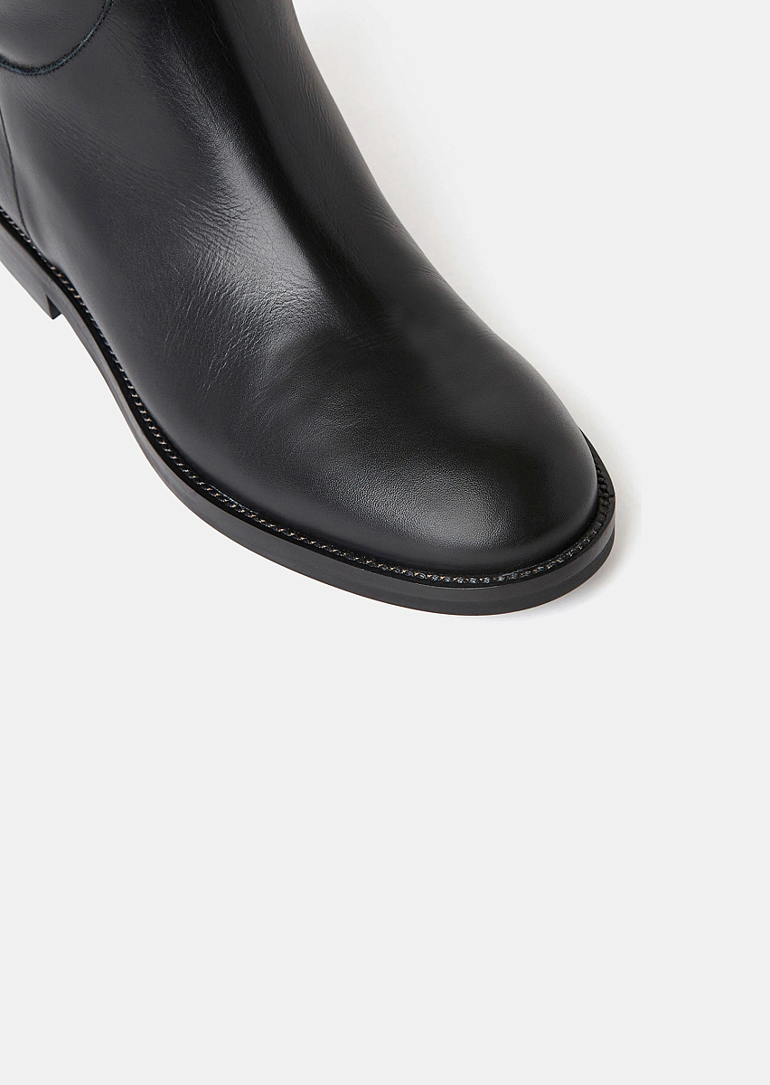 Kayleigh черные кожаные сапоги