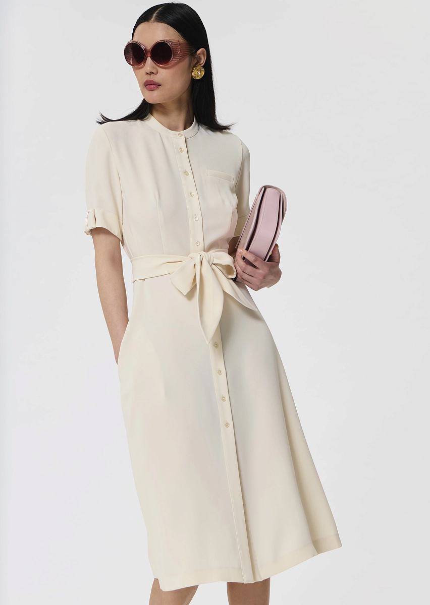 Ricochet платье цвета экрю из струящегося крепа