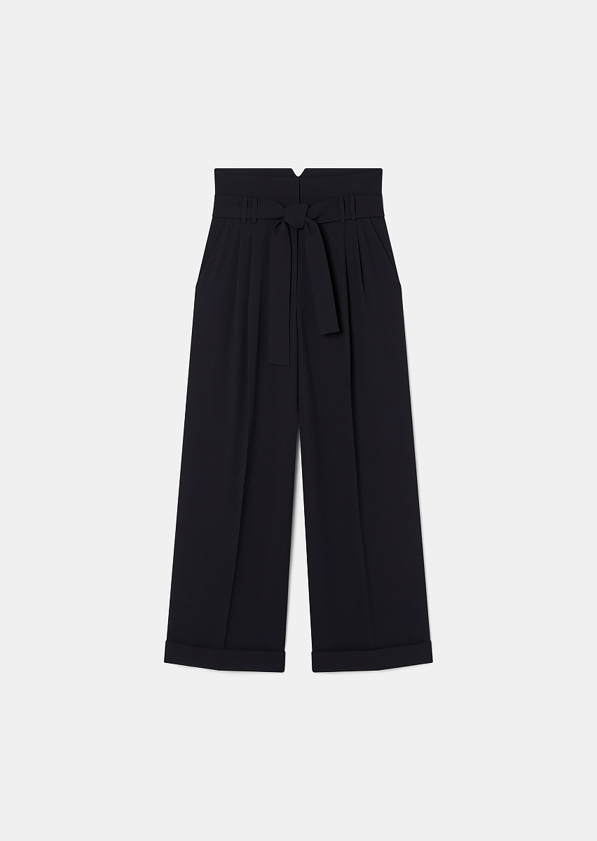 Pia темно-синие брюки из крепа