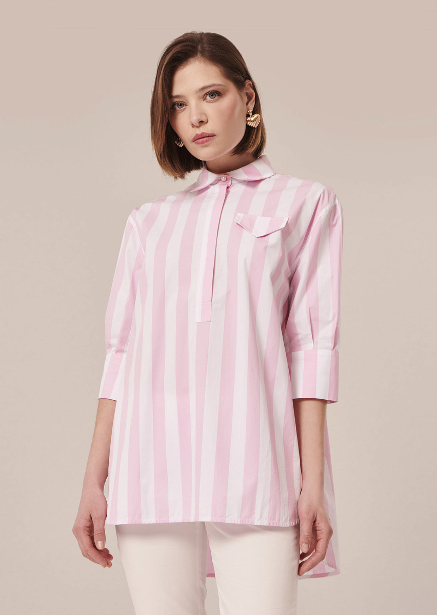 Tallulah розовая блуза из поплина в полоску
