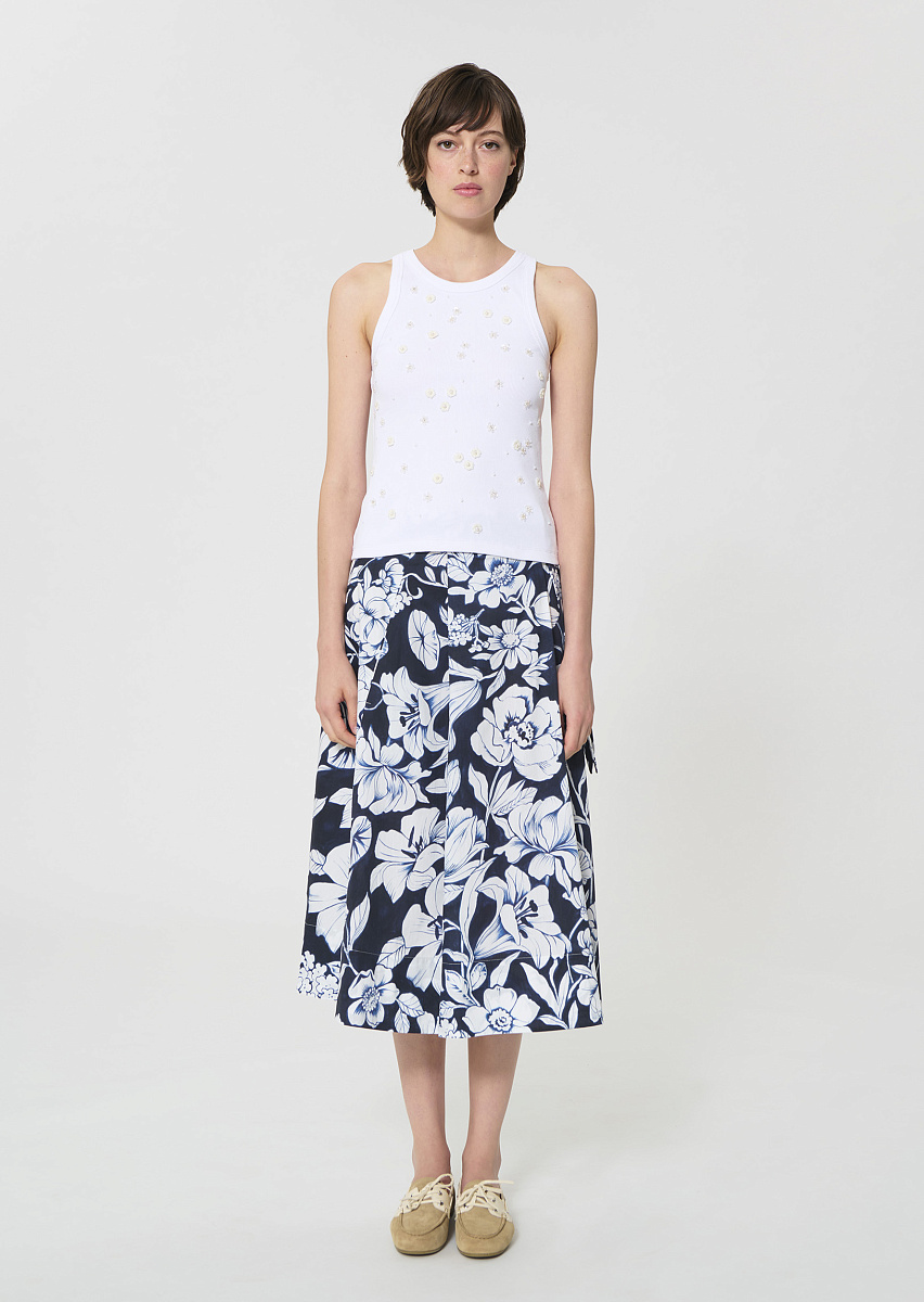 Tash белый топ из хлопка с вышивкой