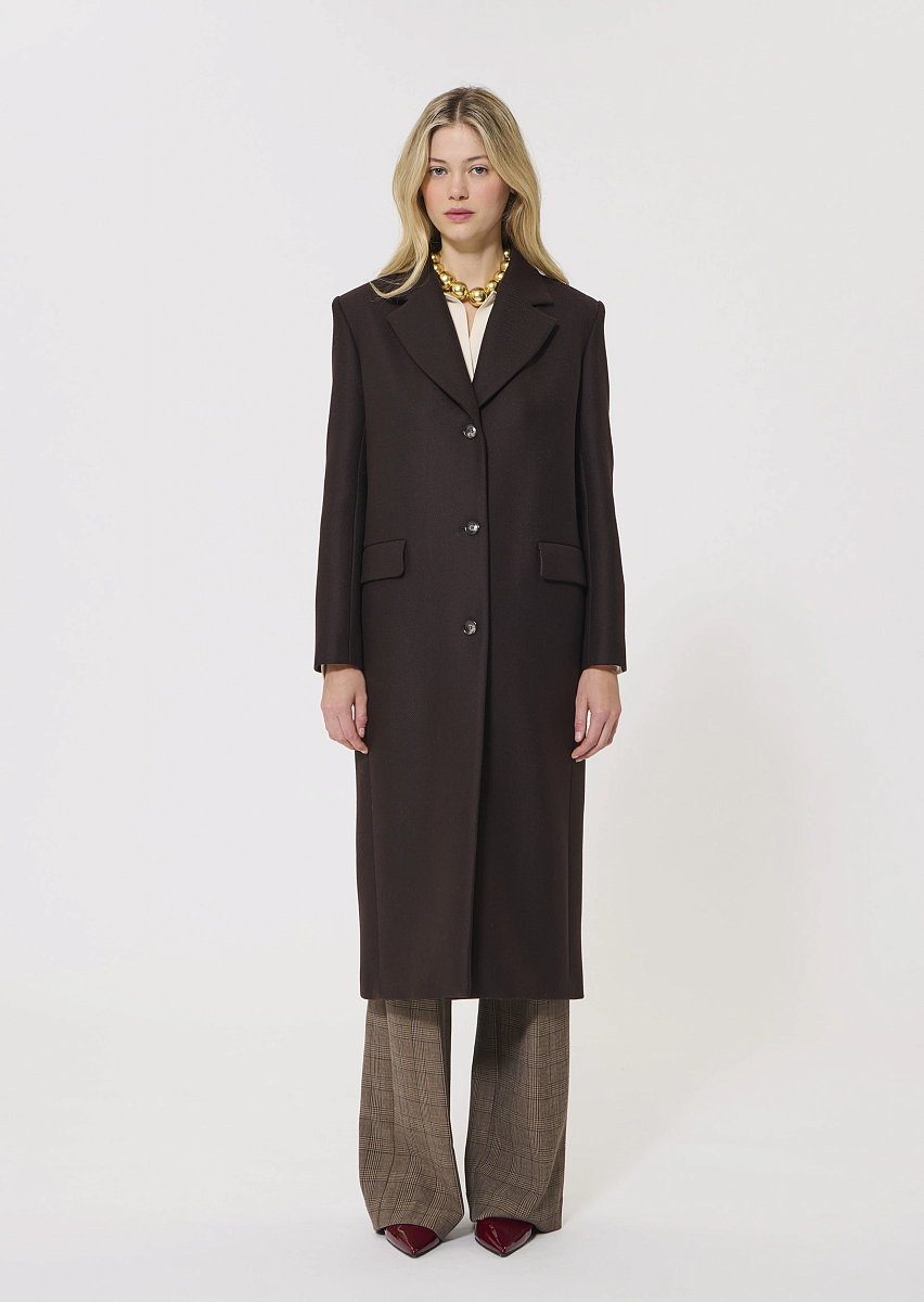 Matthew пальто из шерсти в шоколадном цвете Matthew пальто из шерсти в шоколадном цвете