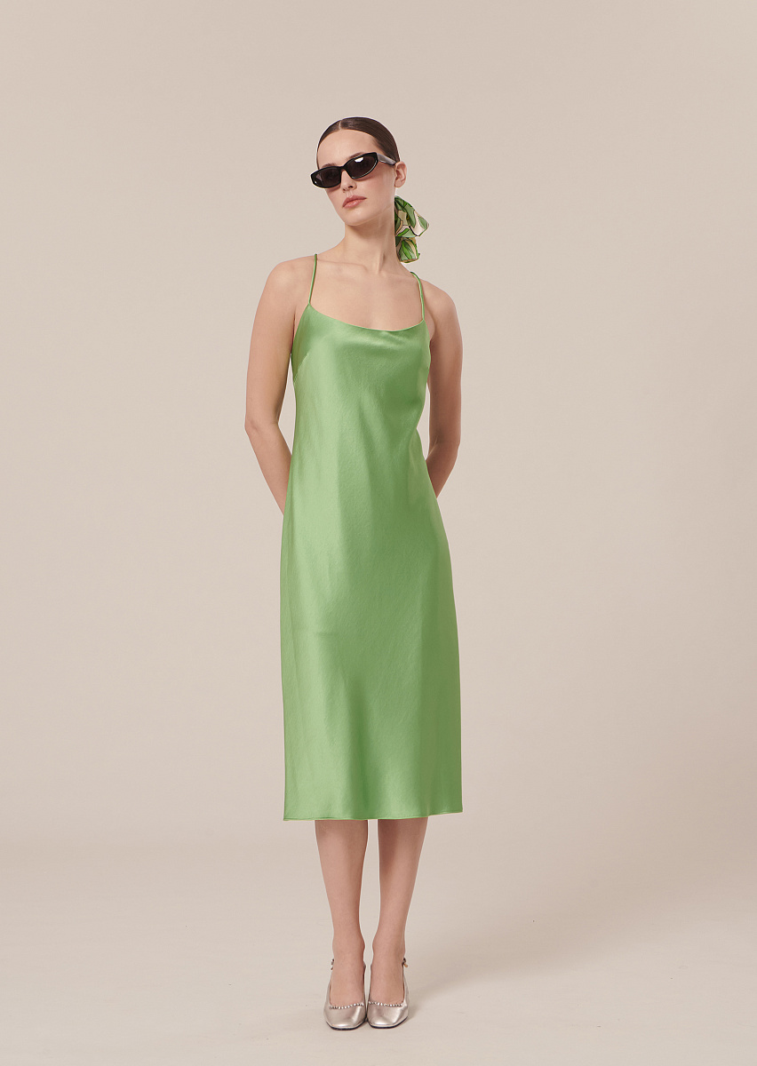 Reane зеленое платье из струящегося сатина