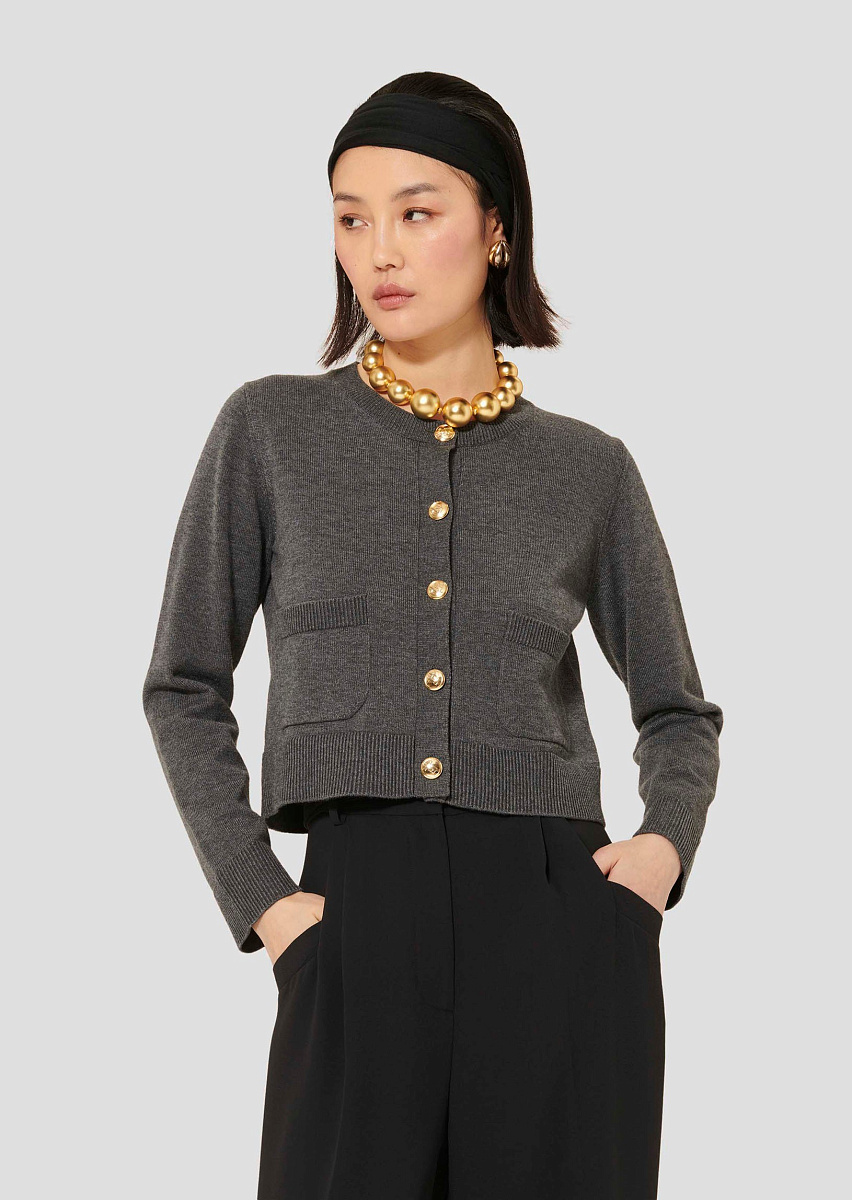 Серый кардиган Gyslain из шерсти Серый кардиган Gyslain из шерсти