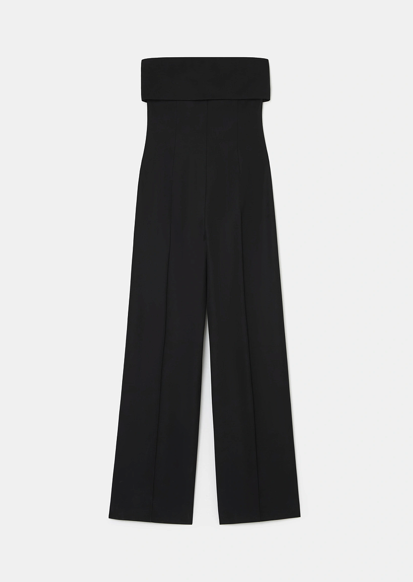 Celeste черный комбинезон из костюмной шерстяной ткани