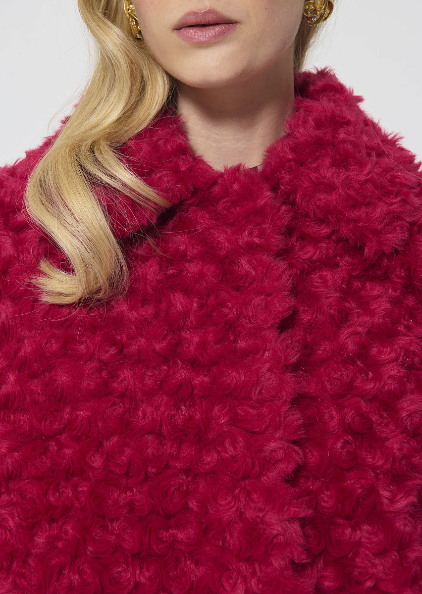 Bianca гранатовый бомбер из искусственного меха